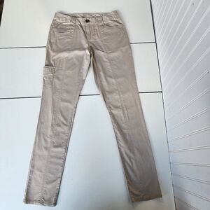 Dkny Jeans Utility Pants Khaki Beige Stretch Women Jnseam 32" Lighweight 6